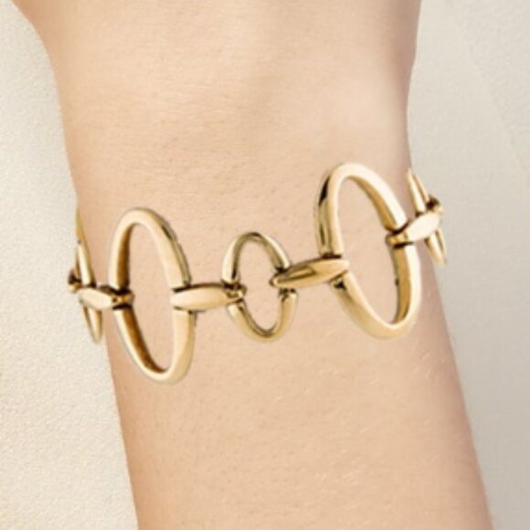 IPPOLITA 18K YELLOW GOLD CLASSICO GLAMAZON SMALL OVAL LINK BRACELET - Picture 7 of 7